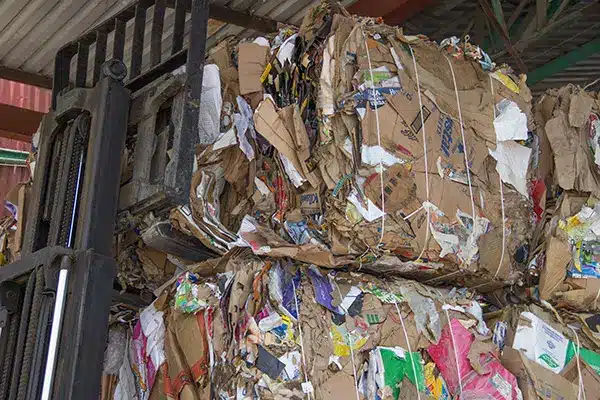 Massa di rifiuti di carta da riciclare a Reggio Emilia